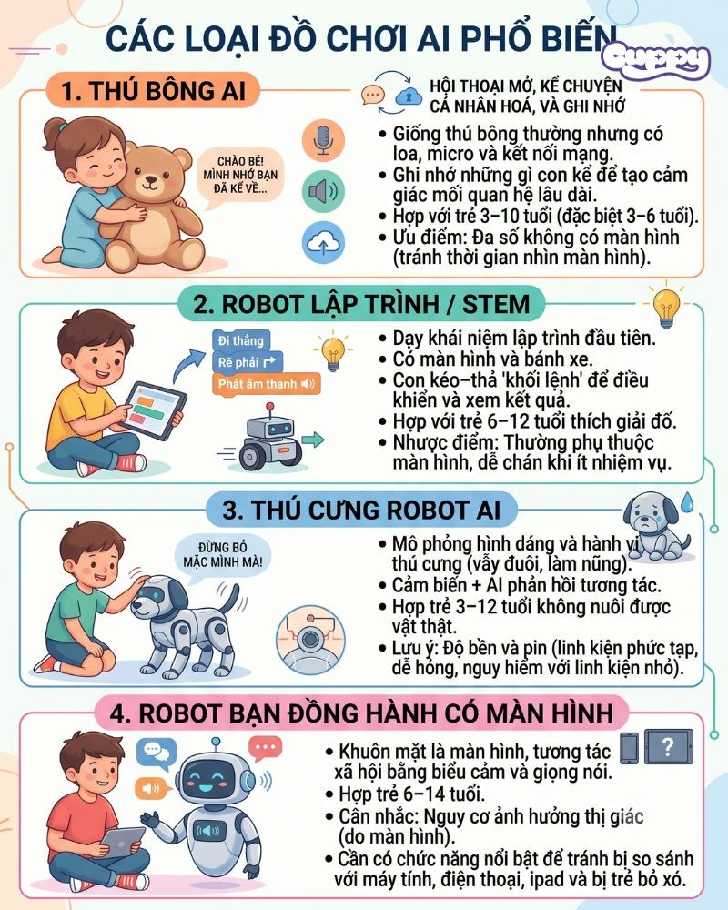 Các loại đồ chơi AI phổ biến