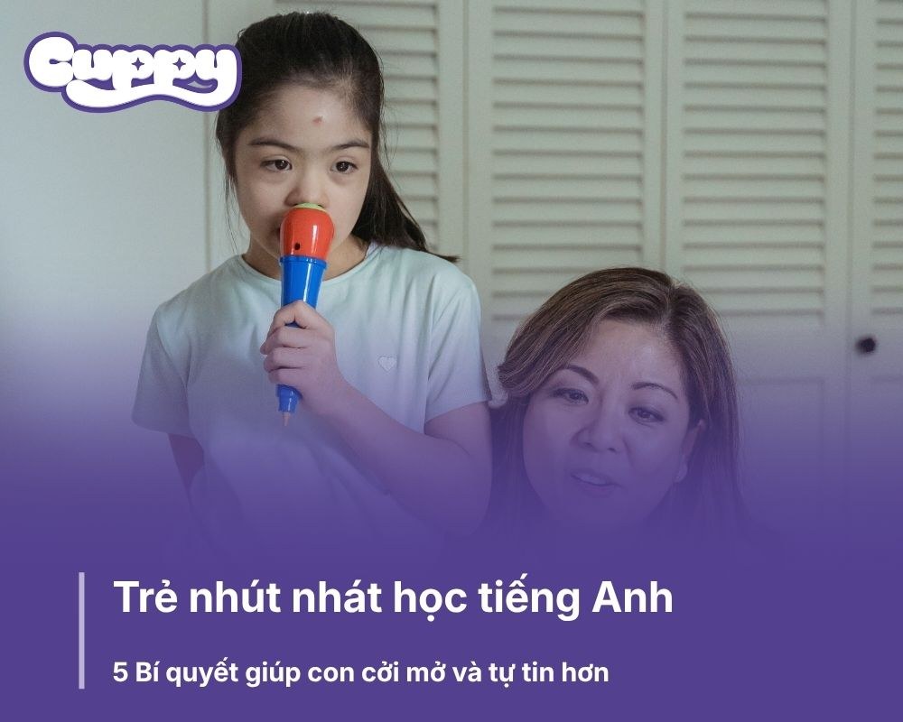 Trẻ nhút nhát học tiếng Anh